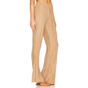 Anine Bing Elastic Waist MicroPleat Plisse Gold Flare Billie Pull On Pants Small